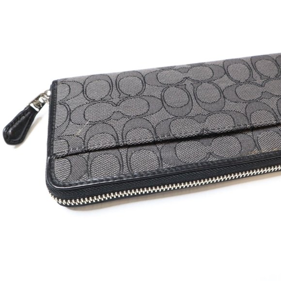 COACH Signature Accordion Zip Wallet BLACK, Like New - Picture 4 of 7